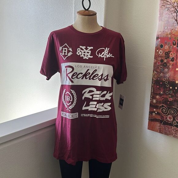 Young & Reckless Other - Young & Reckless Graphic Short Sleeve Cotton T-Shirt Maroon Size M